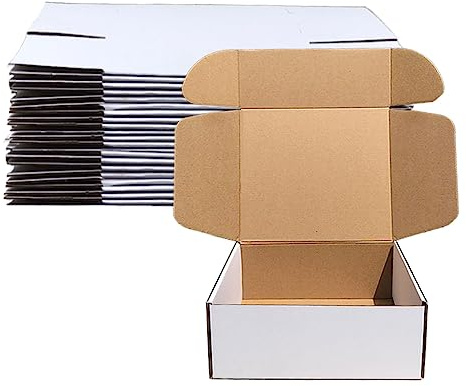 Shipping Boxes 9x9x4 inch Pack of 20，Livejun White Corrugated Cardboard Box Mailer Boxes for Packaging Small Business Shipping