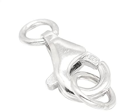 Perlin Karabinerverschluss 925er Sterling Silber mit öse Karabiner Schmuckverschluss 14mm Karabinerhaken Kettenverschluss