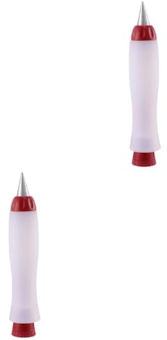 SECFOU 2pcs Writting Tool for Chocolate Cake Craft Pen Silicone Decorating Pen Food Writing Random Style