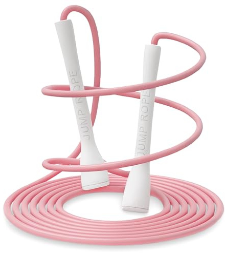 Honosen Springseil Erwachsene Fitness, 5mm*3m PVC Sprungseil Erwachsener mit Rutschfestem Griff, Speed Rope Verstellbar, Leichtes Seilspringen, ABS Jump Rope für Fitness Männer, Frauen, Kinder