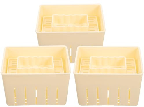 GenéRico Prensa Para Queso PláStico Con Tapa Molde Para Tofu Casero Herramienta De Prensa Para Hacer Queso Fresco Y Tofu Diy Cocina Hogar 5.5X4.1X3.5 Pulgadas