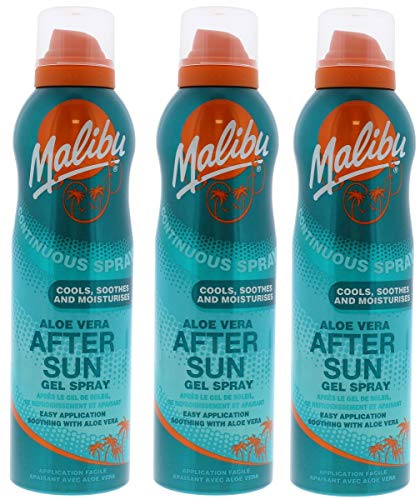 Malibu - 3 aerosoles de gel continuo con aloe vera, 3 botellas de 175 ml cada una