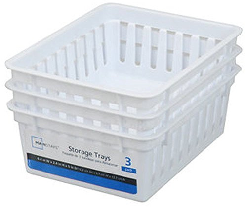 Basic Square Mini Bin Storage Trays - White - 3pk by Mainstay