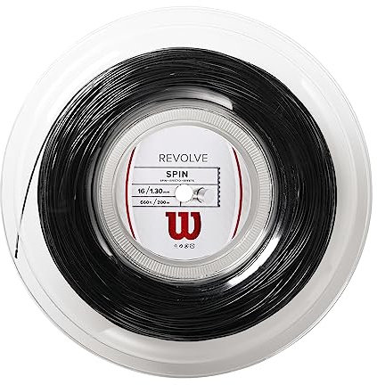 Wilson Unisex Tennissaite Revolve, schwarz, 200 Meter Rolle, 1,30 mm, WRZ906800