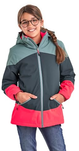 Killtec Mädchen Kow 195 Grls Jckt Outdoorjacke Funktionsjacke mit Kapuze, Dunkel Aquaverde, 140 EU