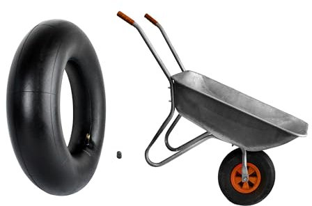 BISOMO Schlauch für Schubkarre 400 x 100/4.00-8 Zoll Autoventil Schlauch für Räder Reifen & Lufträder Ventil Reifenschlauch Ersatzschlauch Schubkarrenschlauch Robust
