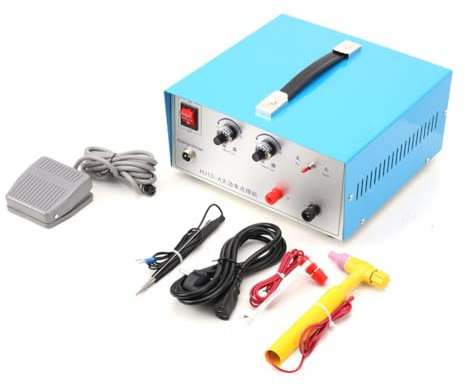 TABODD 400W 80A Puls-Punktschweißgerät, Schmuck Punktschweißgerät Elektrische Lötmaschine Schmuckschweißimpuls Einstellbarer 0,5–1,5MM Jewelry Schweißgerät Mit FußPedal für Platin, Gold und Stahl