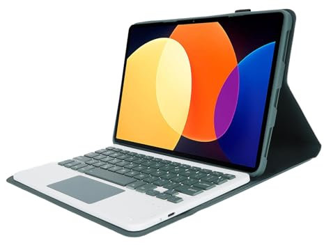 Cuifati Tastaturhülle für Xiaomi Mi Pad 5 und 5 Pro, Kabellose 2-in-1-BT-Tastatur mit Touchpad, Schlanke, Magnetisch Abnehmbare Tablet-Tastaturhülle mit Stiftschlitz und Folio-Hülle aus