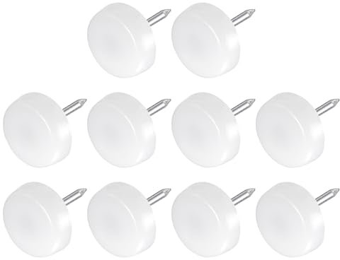 METALLIXITY Embouts de Meubles à Clou (14mm/0,55Pouces) 20 Pièces, Embouts Ronds en Plastique pour Chaises - pour Protéger Les Pieds de Meubles, Blancs