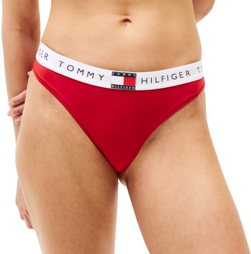 Tommy Hilfiger Braguitas tipo bikini Mujer Form Classic con logotipo en la cintura, Rojo (Primary Red), XS