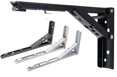 YMYGCC 8/10/12/14 Zoll Wand Dreieck Klapp Winkel Halterung Bank Tisch Wand Regal Halterung Möbel schwere Unterstützung Hardware(Silver 14 inch)