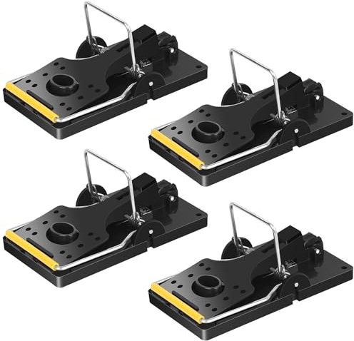 Large Size Rat Traps, Professional Heavy Duty Control Trap, Mouse Traps That Kill Instantly, Reusable Rodent Snap Trap for Indoors Outdoors, Work for Rat Mice, 4 Pack