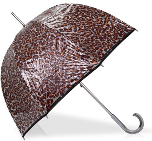 Isotoner Parapluie canne, cloche transparente, résistance au vent
