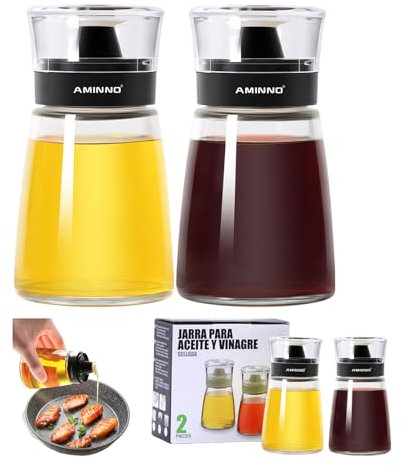 HJYDGJ Lot de 2 distributeurs d'huile rechargeables de 160 ml - Bouteille d'huile en verre - Pour vinaigre et huile - Réservoir d'huile en verre - Anti-fuite - Pour le camping en plein air