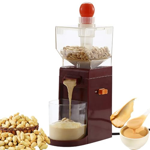 Electric Peanut Butter Machine,500ml Culinary Nut Grinder, Food Processor with Removable Grinding Disk, Container, Easy Install Easy to Use,Large Capacity Grain Grinder for Peanuts, Cashews, Almonds