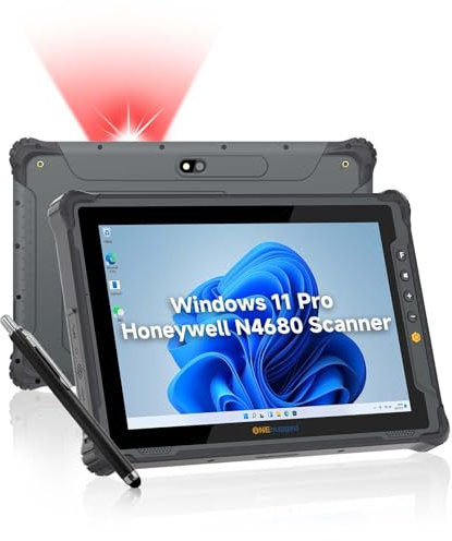 ONERugged Rugged Tablet with Barcode Scanner M80J, 8 inch Windows 11 Pro Enterprise Tablet w/Honeywell N4680 Scan Engine, 1D/2D QR Inventory Scanner, 8GB+128GB Industrial Work PC for WMS, Retail