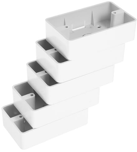 TOBBOMEY 5pcs Wall Mounted Junction Boxes Surface Mount Electrical Outlet Box for External Installation Compatible Home Wiring and Electric Switches