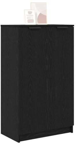 vidaXL Schuhschrank mit Regal Schwarz Eichen-Optik 59 x 35 x 100 cm, Aufbewahrung für das Wohnzimmer, moderner Schuhorganizer, robuster Holzschrank, stylische Diele