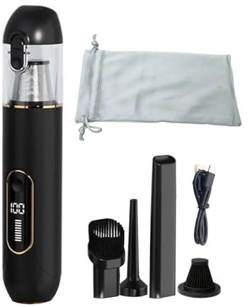 Aspirabriciole Senza Fili, 18000 Pa Mini Aspirapolvere con 2 modalità di Velocità on Ricarica Rapida USB C,Mini Aspirapolvere per Auto per Auto Casa Ufficio Peli di Domestici