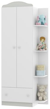 Armadio per Bambini Vicawu Bianco TEKNA, Strisce intercambiabili (Bianco, Blu, Grigio, Rosa), 80 x 40 x 191,5 cm