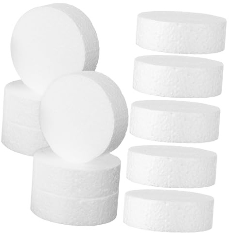 Ipetboom Discos Decoración Pasteles y Material de para Manualidades de Espuma Blancos Redondos de 18 Piezas Fácil de Decorar y Multiusos para Pintura y Modelado