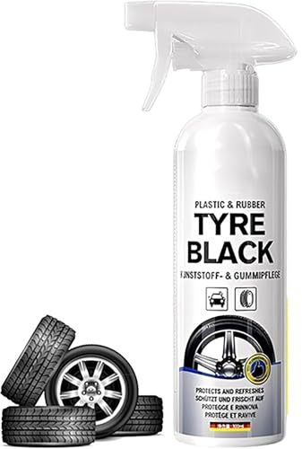 Spray de protection et de brillance pour pneus en plastique et en caoutchouc, Spray de brillance pour puissant,nettoyant pour jantes et roues, Finition longue durée pour pneus mouillés (300ml)