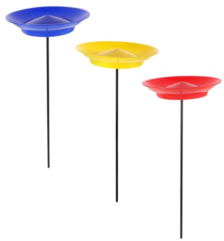 Balacoo Set 3 Piatti da Giocoleria in Plastica con Bastoni per Spettacoli Circensi e Performance di Gruppo, Leggeri con Design per Controllo della Stabilità di Precisione
