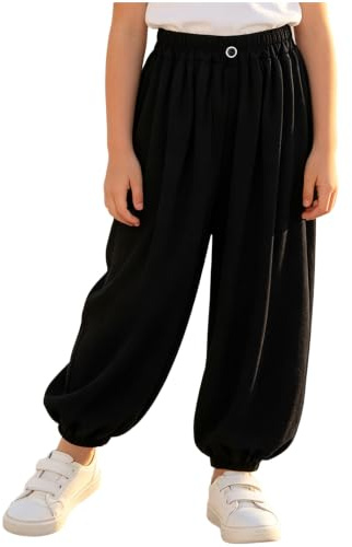 dPois Haremsbyxor, pojkar, flickor, leggings, yogabyxor, sportleggings, chinobyxor, byxor, byxor, sommarbyxor, cykelbyxor, elastisk midja, byxor, löpning