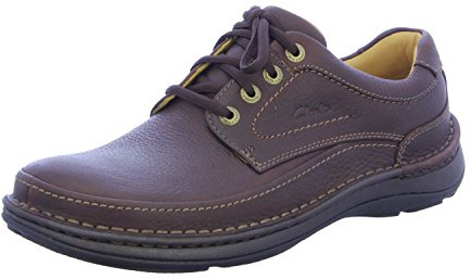 Clarks Nature Three Herren Derby Schnürhalbschuhe, Braun (Mahogany Leather), 45 EU