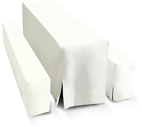 TEXMAXX® Hussen Bierzeltgarnitur 3-teiliges Set - 70 cm x 220 cm in Creme / 2 Bierbank Hussen & Biertisch Husse/Tischdecke Biertisch und Bierbank Auflagen/Hussen für Biertisch