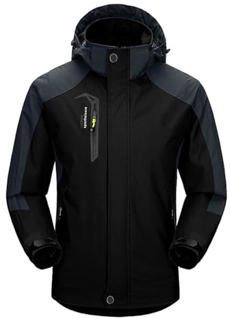 LHHMZ Men's Waterproof Jacket Outdoor Lightweight Windproof Jackets Hiking Walking Casual Jacket Coat with Hood