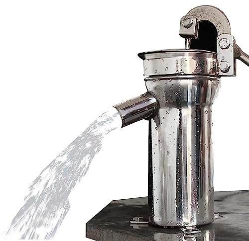 Stainless Steel Manual Hand Pump, For Home Gardens - Effortless Hand Pressure Well Pump, For Marine Applications - Durable Ground Water Pumping
