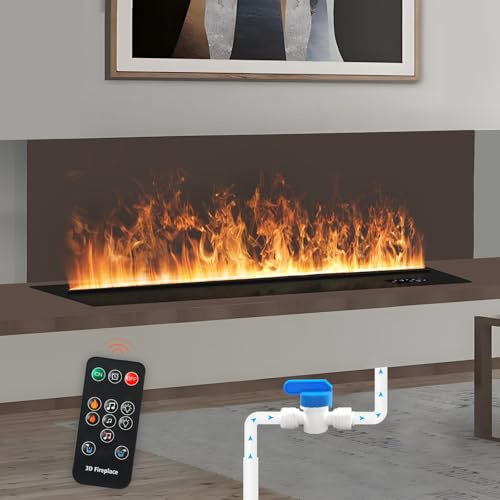 Mexhom Camino a vapore d'acqua, fuoco elettrico intelligente controllabile a distanza, camino elettrico con circolazione automatica dell'acqua, colore della fiamma 1000mm