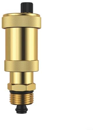 HpLive Purgeur Rapide Automatique, Quick Vent Purge Automatique 1/2 3/8 Pouce Chauffage avec Vanne d'arrêt Laiton DN10/15(ZH-3/8 x 1/2)