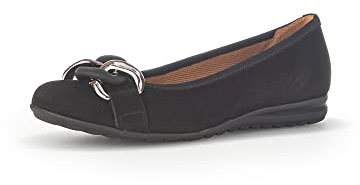 Gabor Damen Klassische Ballerinas, Frauen Flats,Pumps,Halbschuhe,Sommerschuhe,Slipper,Ballerina-Schuhe,flach,schwarz(Uni+asilb),36 EU / 3.5 UK