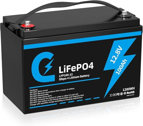 100Ah 12V Lithium Batterie,Batterie 100Ah 12V LiFePO4,15000 Cycles,Batterie 100Ah 12v LiFePO4,Avec Smart BMS,Protection Basse Température,Pour Camping Car,Systèmes Solaires,Bateaux,Ménages,Camping