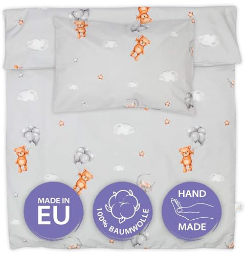 Totsy Baby Cot bed duvet cover set 90x120 cm - Cotton toddler quilt covers for girl and boy Set Comforter cover 90 x 120 cm and pillowcase 60 x 40 cm Oeko-Tex