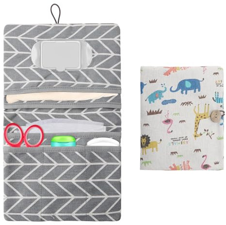 ZMDMAH Wickeltasche Organizer Windeltasche für Unterwegs Wickeltasche Klein für Mutter Unterwegs Kleine Wickeltasche Organizer für Windeln Creme Tücher