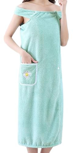 Toallas para mujer | Toalla de baño absorbente para ducha, bata de baño de secado rápido de forro polar coral con bolsillo para el hogar, spa, viajes