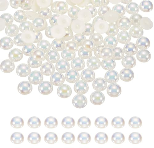 QUARKZMAN 1500 pcs De Media Perla 4mm Media Perla Plana Para DIY Beige AB