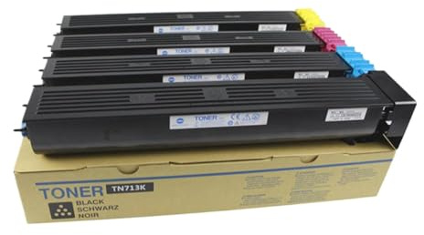 ETkzql Paquete de 4 Cartuchos de tóner TN713 compatibles con fotocopiadoras Series C659 y 759