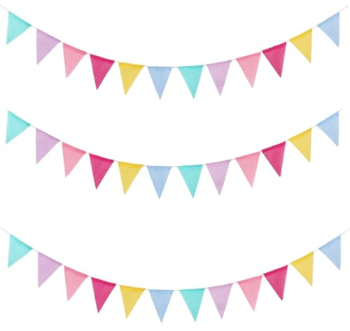 Guirnalda banderola de cumpleaños de 12 m con 36 banderas de tela de yute decoración ayudante, guirnalda para boda, exterior y habitación infantil, banderole Happy An