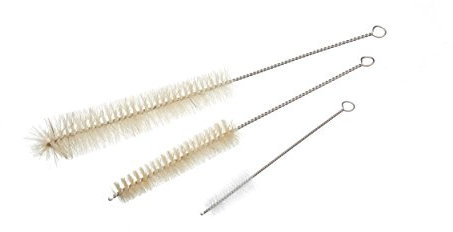 Kitchencraft Cepillos para Botellas, Acero Inoxidable, Blanco, 11x29x3 cm, 3 Unidades