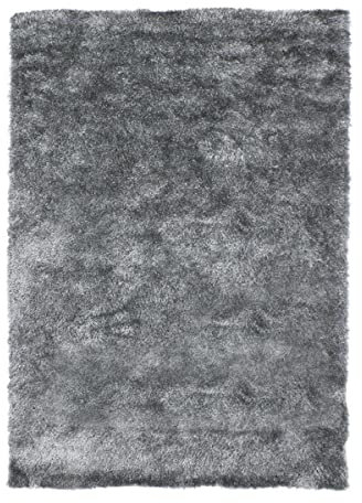 The Deco Factory Langflor Teppich mit Woll-Touch, 130 cm x 180 cm, Hellgrau
