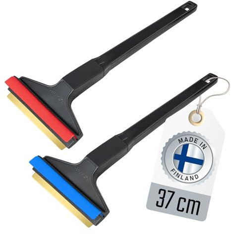 A055 2 Stück Eiskratzer Auto Murska Eisschaber 370mm Messingklinge Messingschaber lang groß Original Finnland Eis Schaber Kratzer TOP Qualität Bus VAN Transporter SUV 2 Stück L&P A055 Farbe zufällig