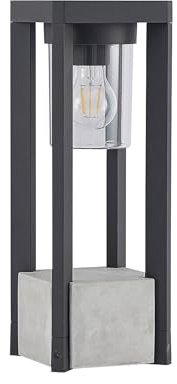 Lucande Utomhuslampa 'Kalisa' (modern) i Grå av aluminium/grå zink (1 lamor, E27) - Väglampa, pollare, vägbelysning, sockellampa