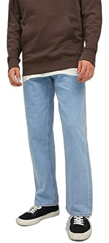 JACK & JONES Eddie Original MF 710 Male Loose Fit Jeans, Blue Denim 1, 34 W/34 L