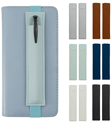 12 Pezzi Portapenne con Fascia Elastica, Portapenna per Agenda, Fascia Porta Penne, Passante per Penna, Astuccio per Penna, Penna Custodia in Pu Pelle per Diari Quaderni Planner