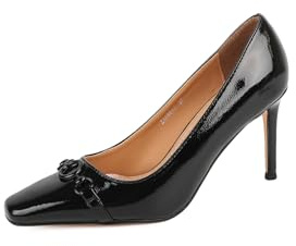 QUEEN HELENA Décolleté con Tacco a Spillo Scarpe Lucide Eleganti Donna ZM9617 (Nero, Sistema Taglie Calzature EU, Adulto, Donna, Numero, Media, 37)