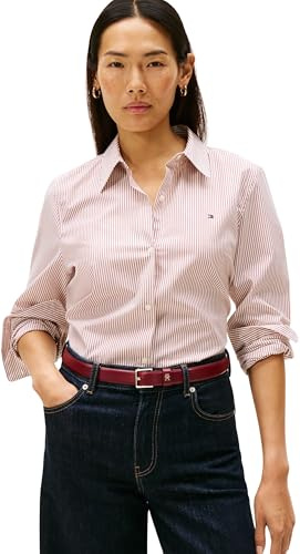 Tommy Hilfiger Camisa Mujer Poplin Regular con Cuello francés